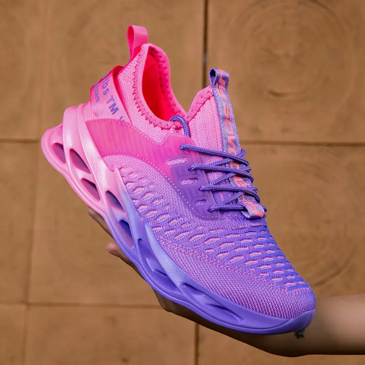 Lace-up women's walking sneakers with supportive design for all-day comfort.