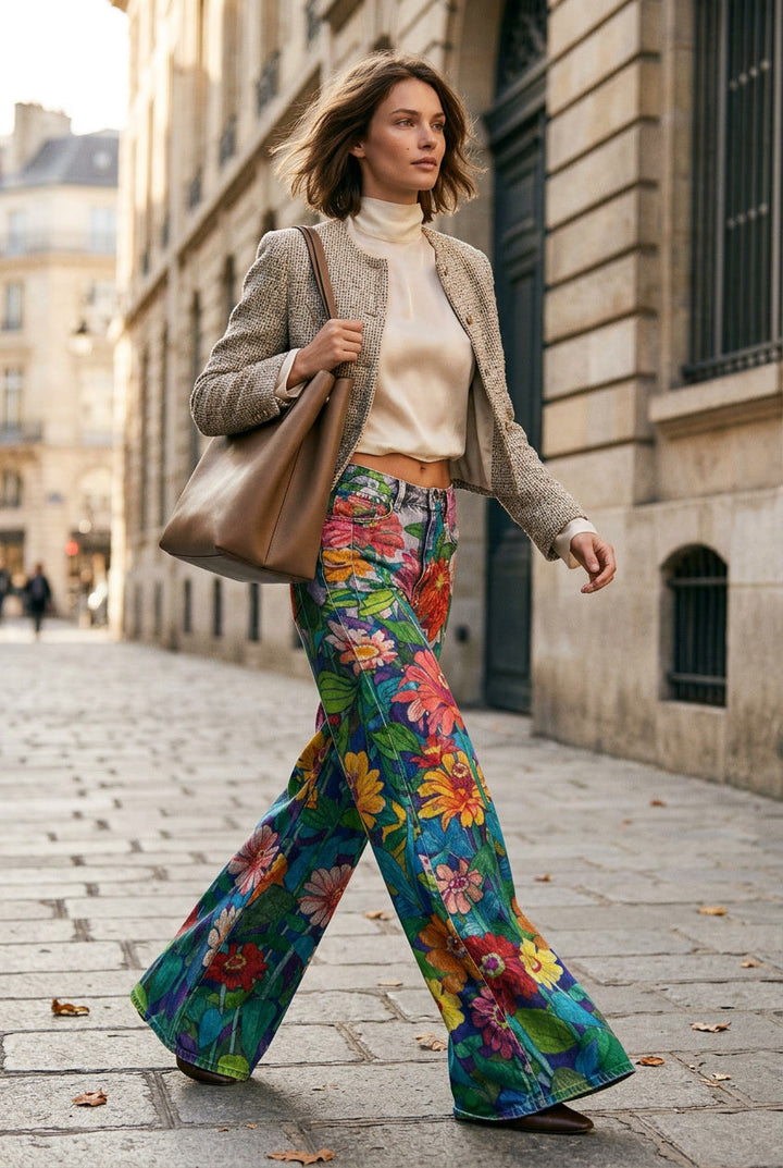 Relaxed fit women's long jeans, wide leg denim pants for comfortable style.
