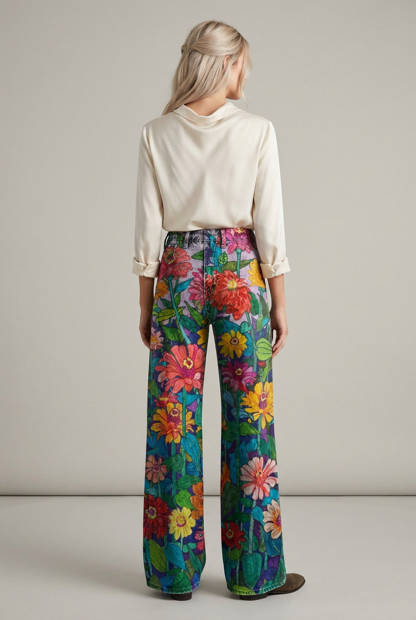 Comfortable women's wide leg jeans, long fit baggy pants for a relaxed feel.