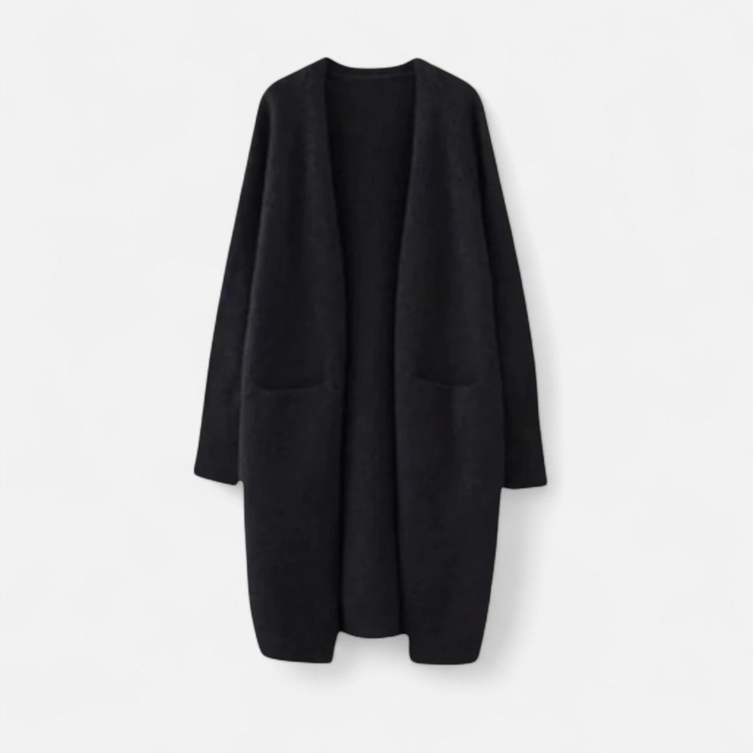 Versatile women's longline open front cardigan coat, offering a chic and effortless style for various outfits.