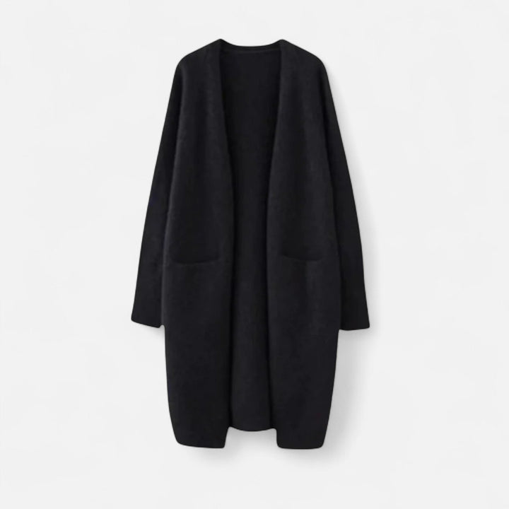 Versatile women's longline open front cardigan coat, offering a chic and effortless style for various outfits.