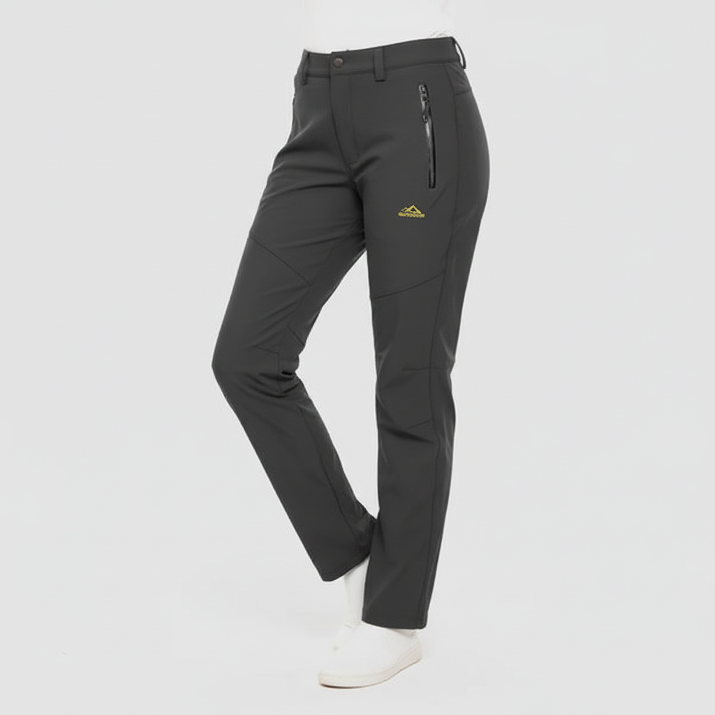 Feminine women's Lydia winter pants, waterproof & insulated, perfect for snowy hiking.