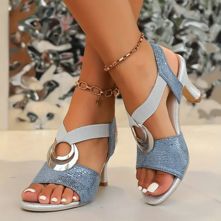 Versatile women's Nerea strappy block heels, suitable for dressy or casual outfits.