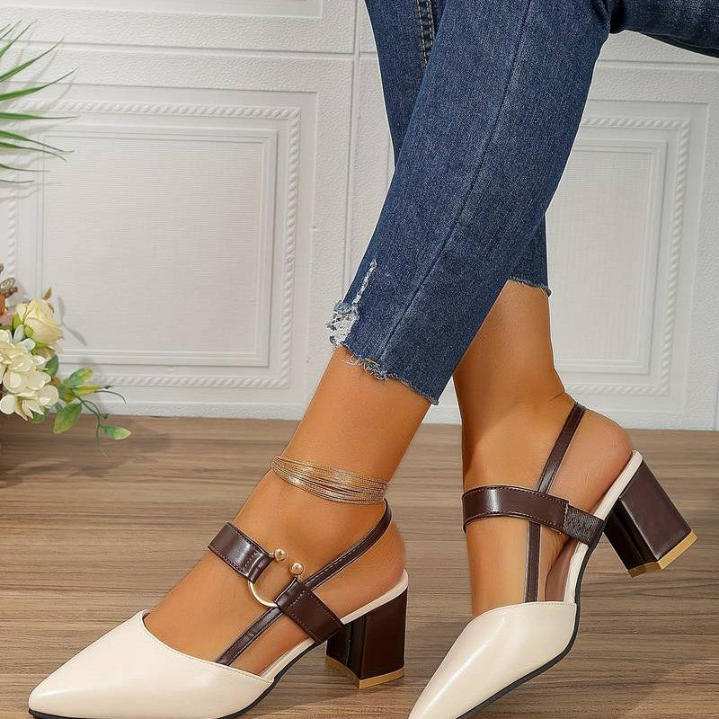 Comfortable Olivera orthopedic block heels for spring/summer fashion. Elegant women's slingback design.