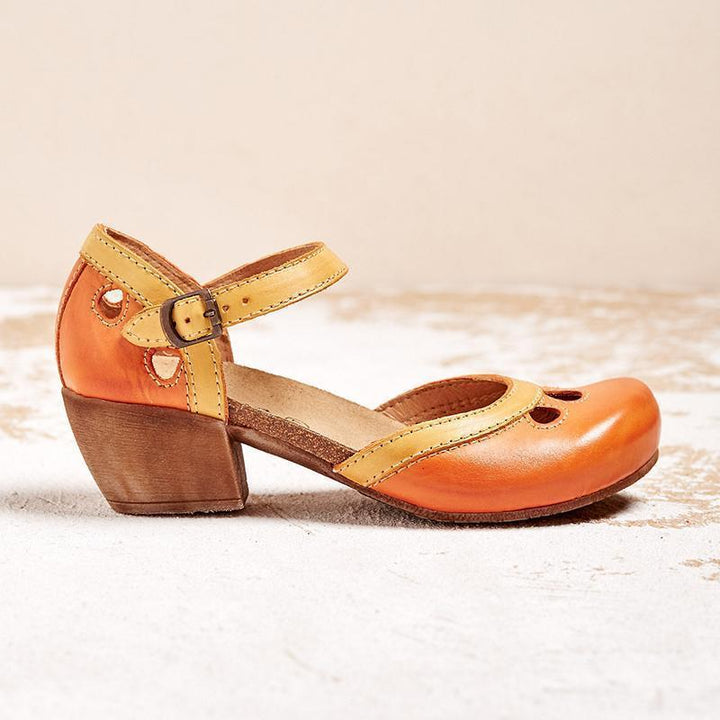 Chic women's open toe block heel sandals with a supportive ankle strap, ideal for vacation and casual wear.