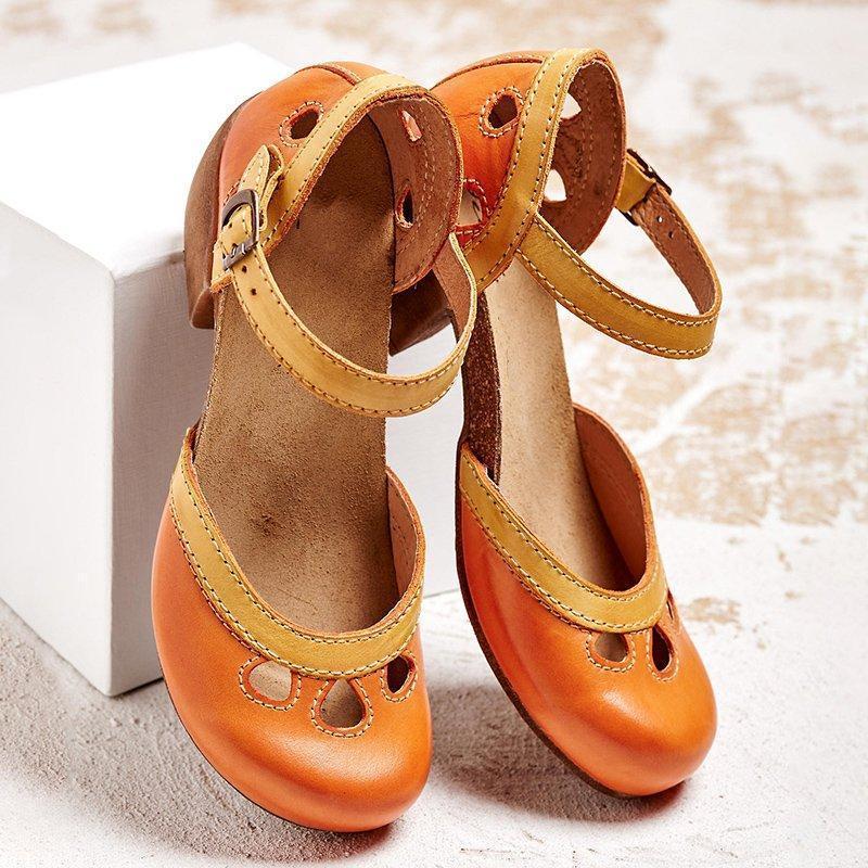 Versatile women's block heel sandals with open toe and ankle strap, a comfortable choice for any summer outfit.