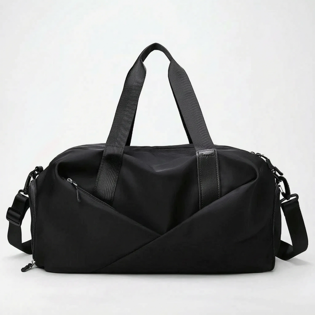 Sleek women's nylon gym duffel bag, an organized carryall for all your fitness, workout & travel needs.