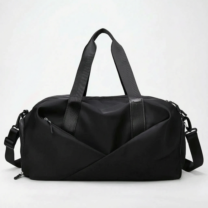 Sleek women's nylon gym duffel bag, an organized carryall for all your fitness, workout & travel needs.