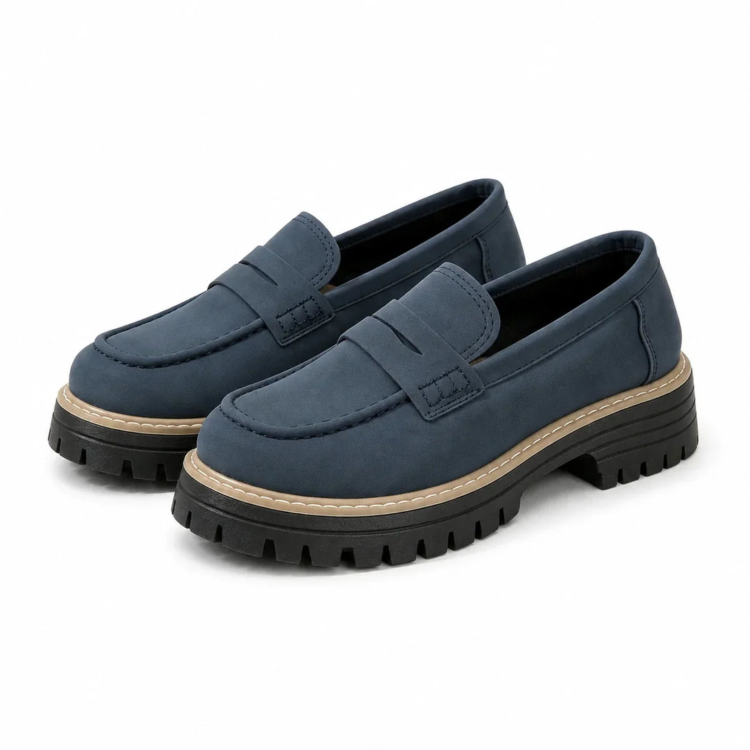 Plush comfort orthopaedic loafers for women, featuring a spacious wide toe box for all-day relief.