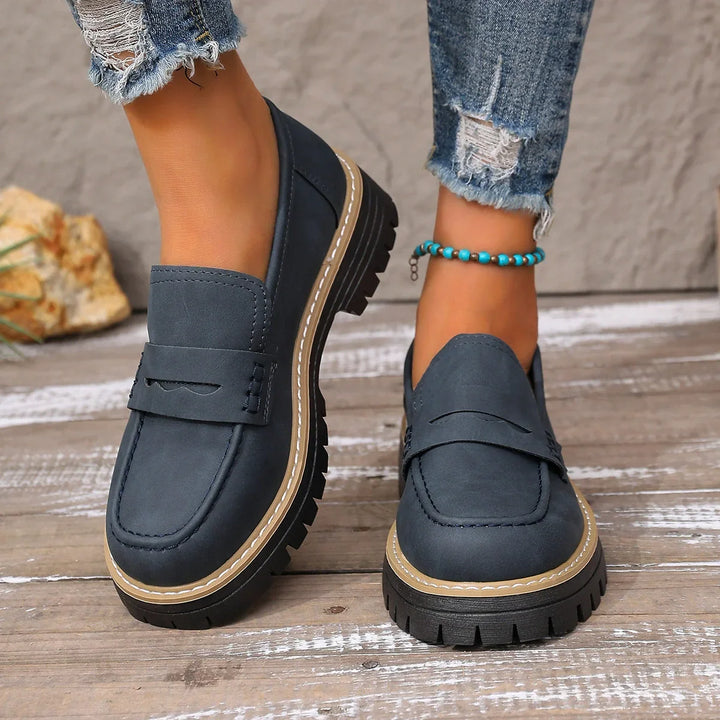 Orthopaedic wide toe box loafers for women, offering plantar fasciitis and arch support.