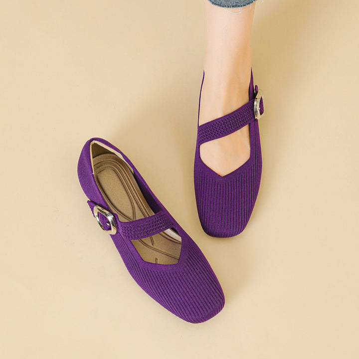 Versatile women's orthopaedic Mary Jane flats, square toe, ideal for casual & daily comfort.