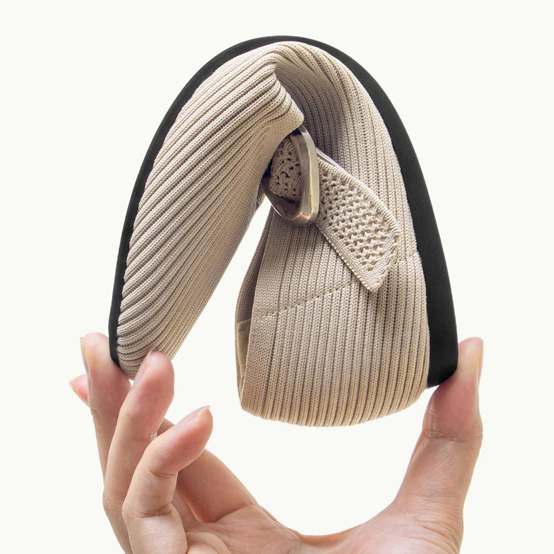 Detail of women's orthopaedic square toe Mary Jane flats, comfort footwear with V-cut strap.