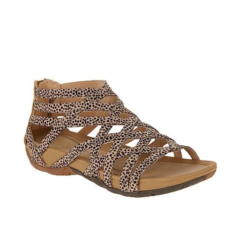 Front view of women's orthopedic summer sandals, showcasing stylish design and adjustable fit.