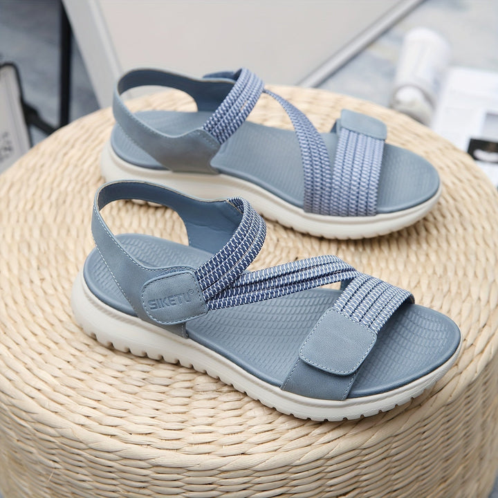 Comfortable black women's walking sandals, providing excellent arch support for foot pain.
