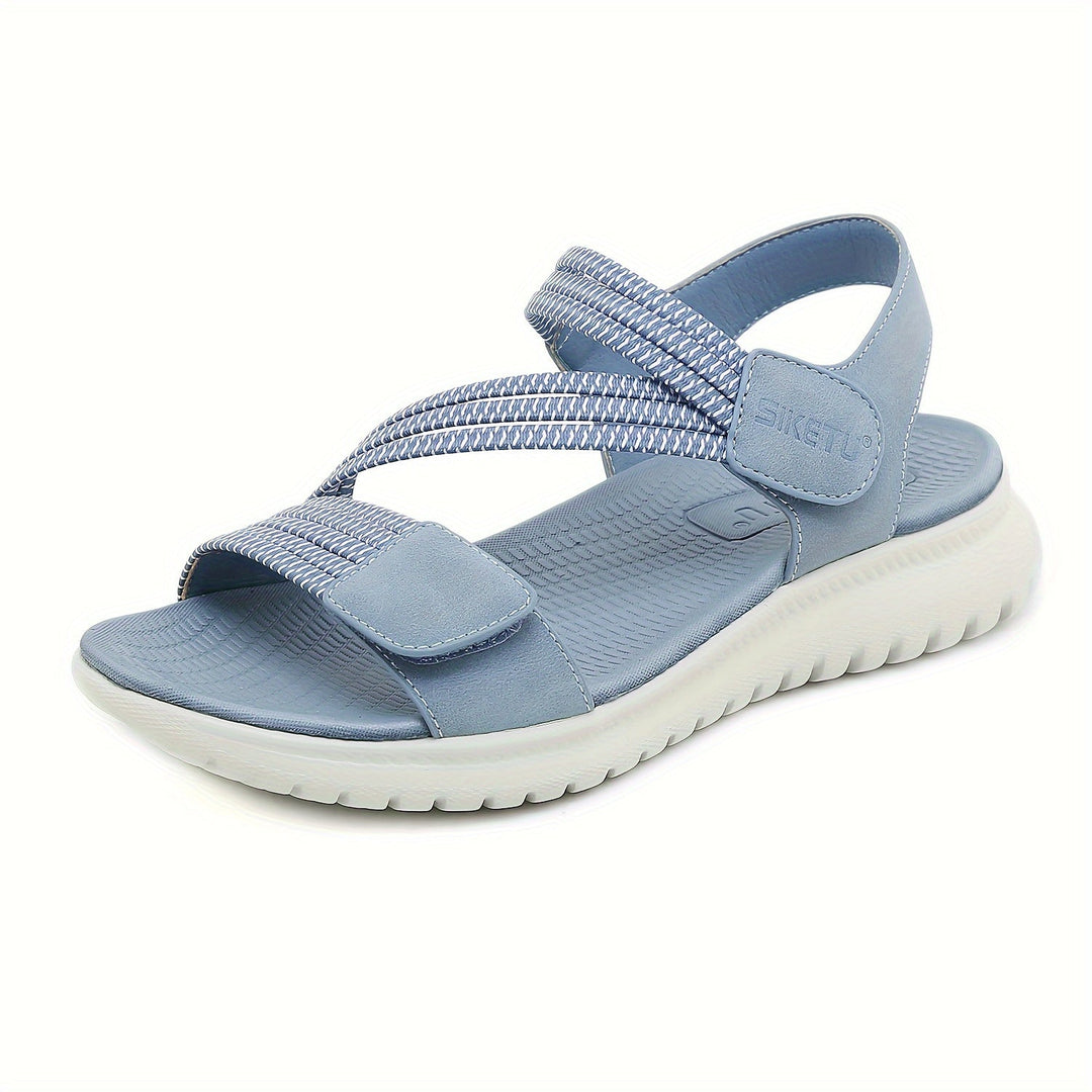 Stylish & comfortable black women's sandals with advanced arch support for active walking.