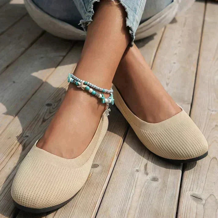 Ladies' supportive walking flats, orthopedic design with breathable material for all-day comfort.