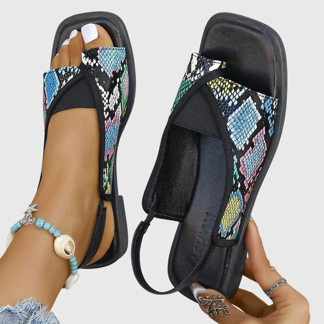 Comfortable women's beach sandals with orthopedic arch support. Perfect cushioned, open-toe casual summer footwear.