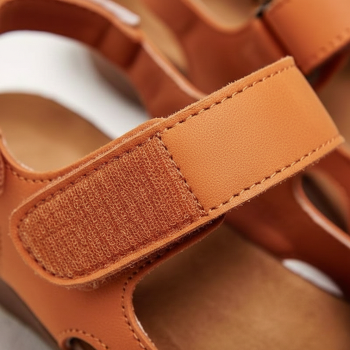 Breathable closed-toe women's slingback sandals, perfect for orthopedic comfort and support.