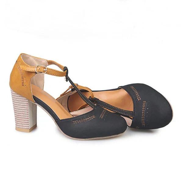 Close-up of women's comfort heels, highlighting soft material & orthopedic design for superior foot support.