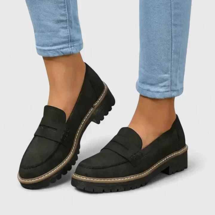 Women's orthopedic comfort loafers for all-day support, ideal walking & office flats.