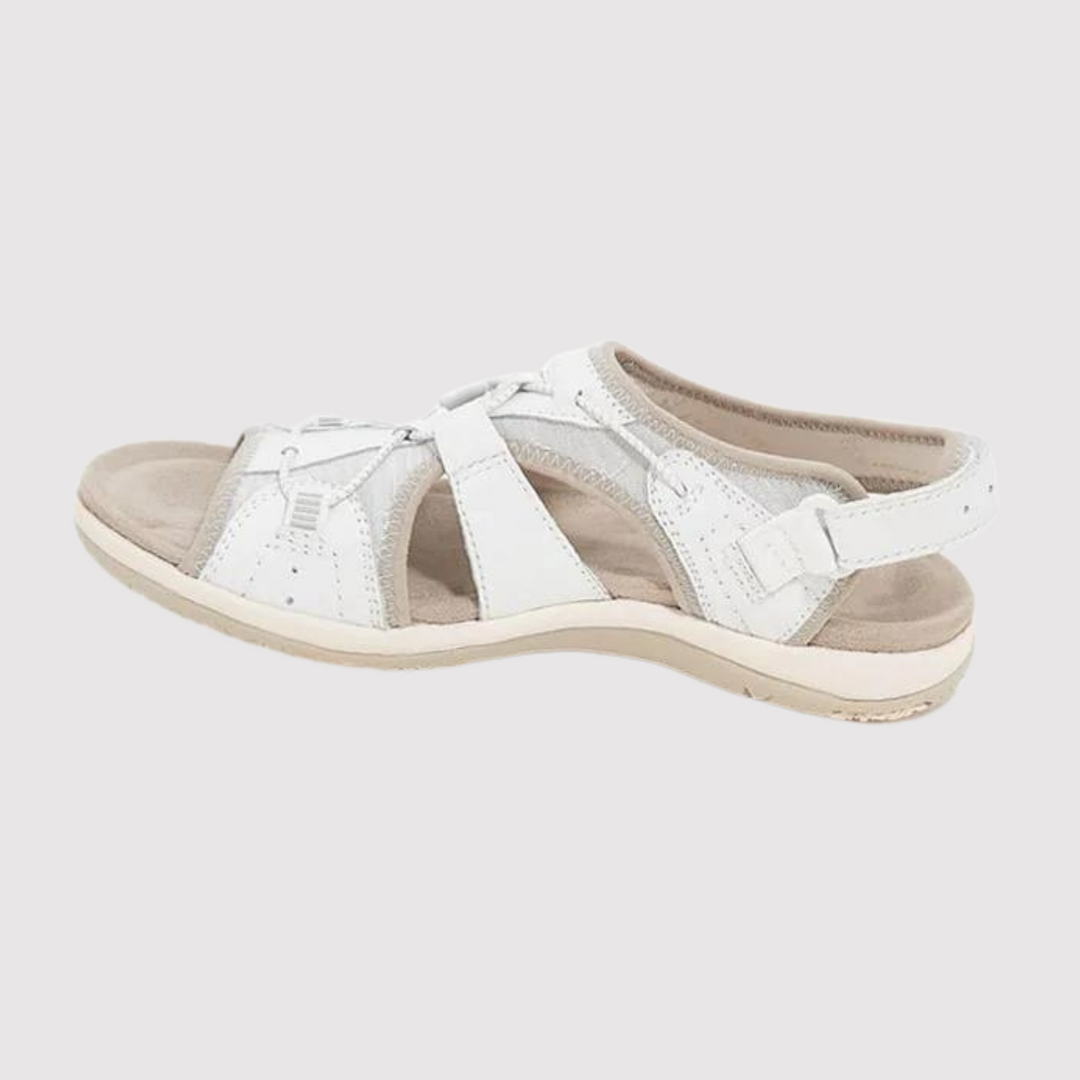 Comfortable women's walking sandals with orthopedic arch support, ideal for long wear & active summer days.