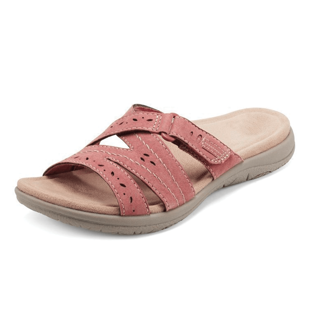 Casual women's comfort sandals, orthopedic design with wide toe box for foot pain relief & all-day wear.