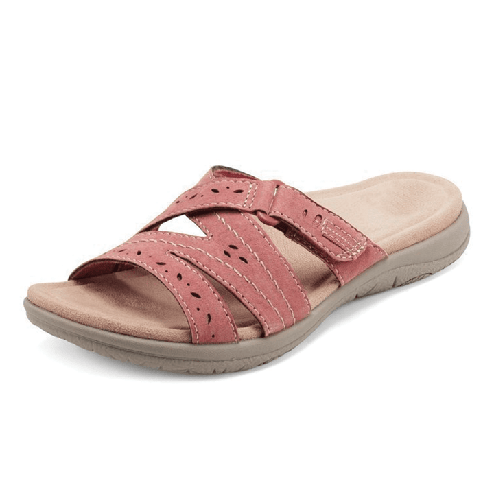 Casual women's comfort sandals, orthopedic design with wide toe box for foot pain relief & all-day wear.
