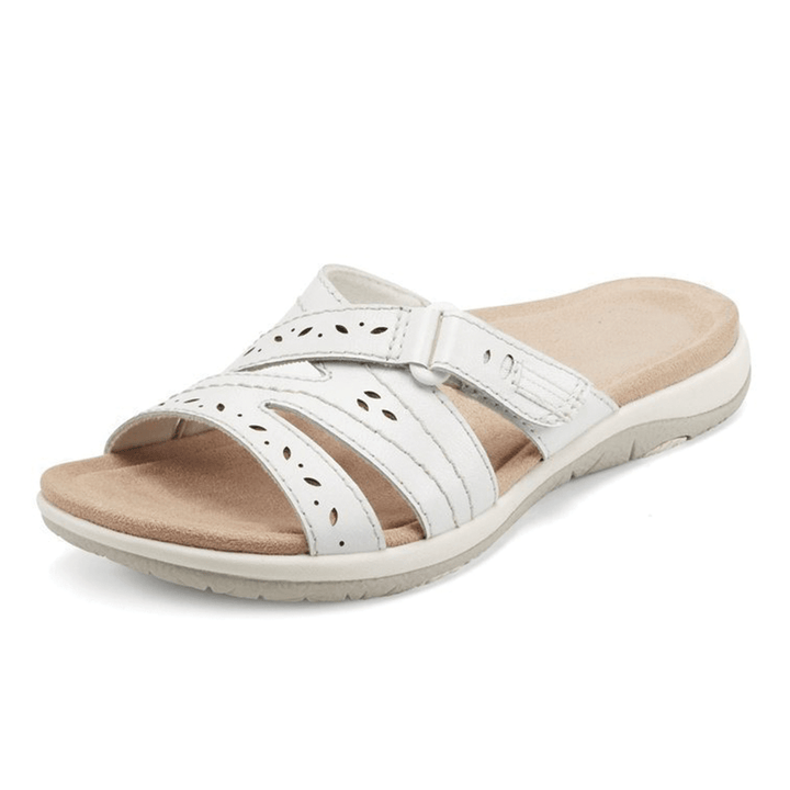 Supportive women's orthopedic sandals, wide toe box for comfort, arch support for walking & foot relief.