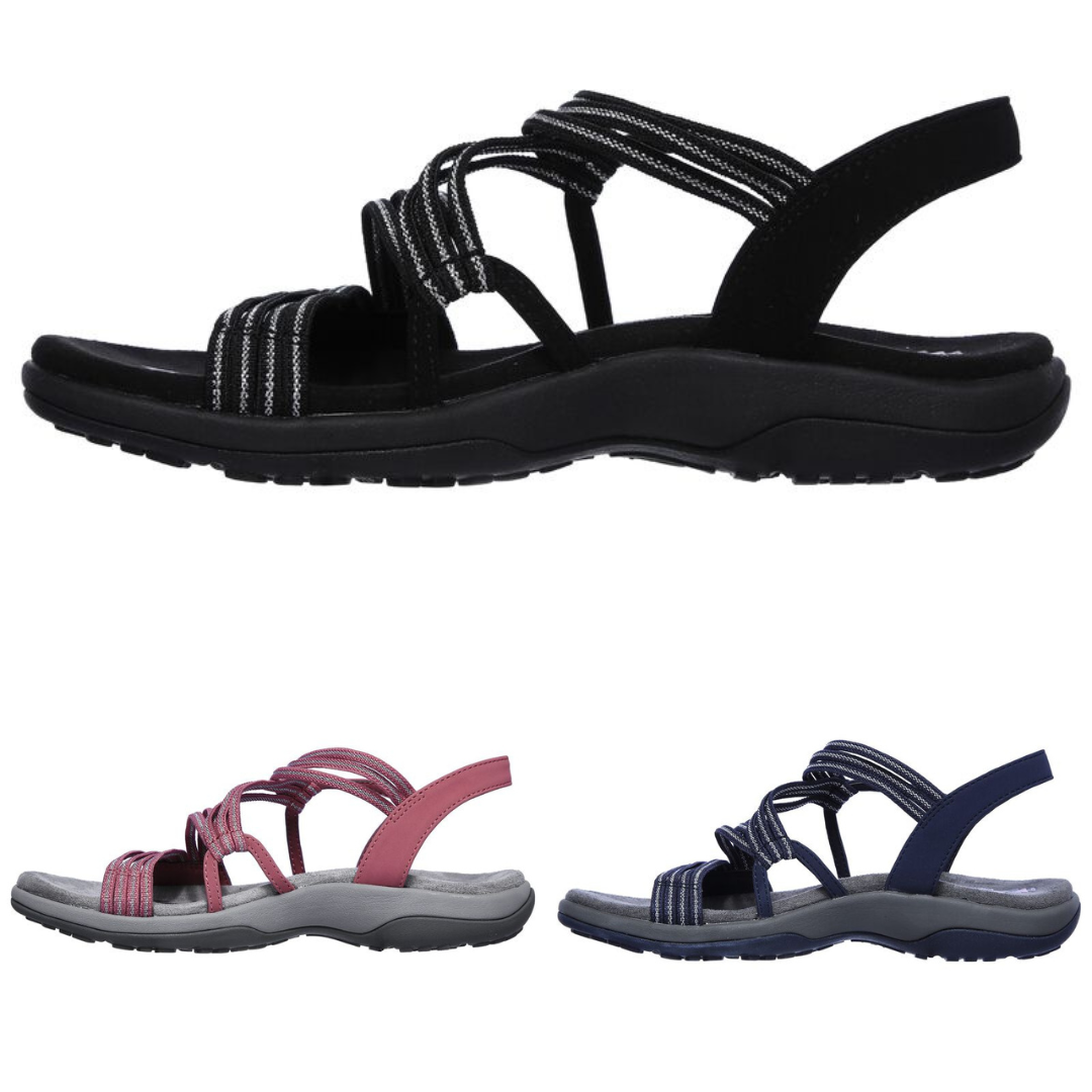 Comfortable women's strap sandals offering orthopedic arch support, ideal for walking and leisure.