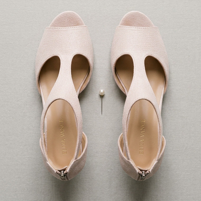 Pink orthopedic women's high heel shoes, offering cushioned comfort & elegant foot support.