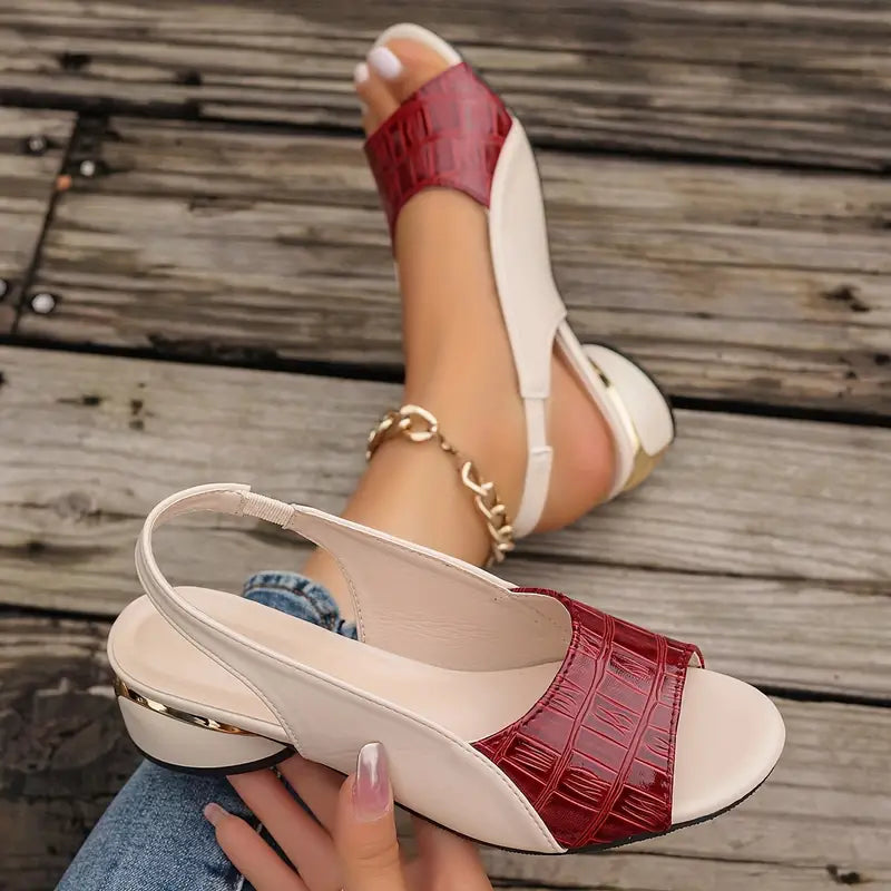 Summer women's heeled slingback sandals with orthopedic support, perfect for casual walking footwear.