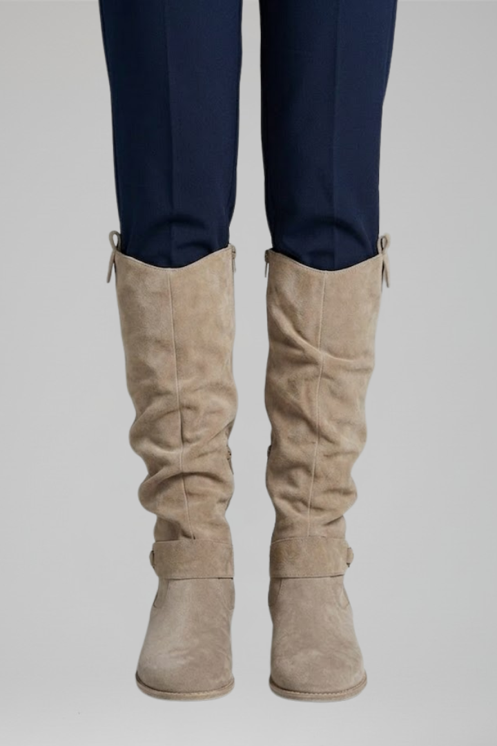 Comfortable women's everyday knee-high boots with orthopedic support and practical side zipper.