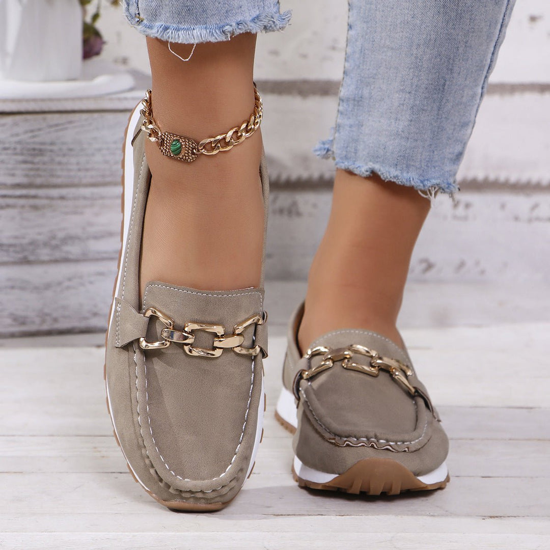 Easy slip-on women's loafers, orthopedic with arch support for casual and comfortable everyday shoes.