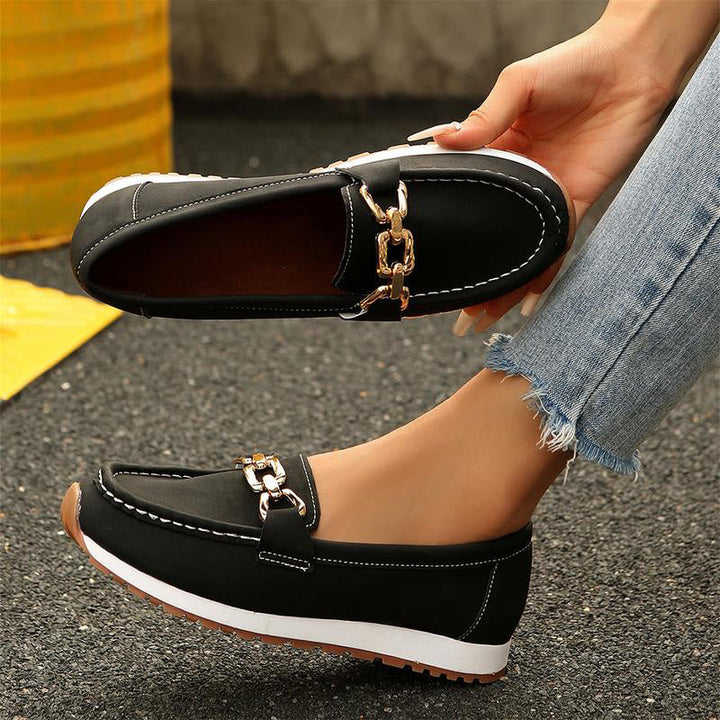 Premium comfort women's orthopedic loafers, engineered with arch support for supportive wear.