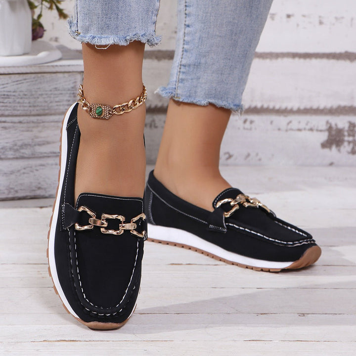 Women's footwear promoting foot health, orthopedic loafers with arch support & comfort features.