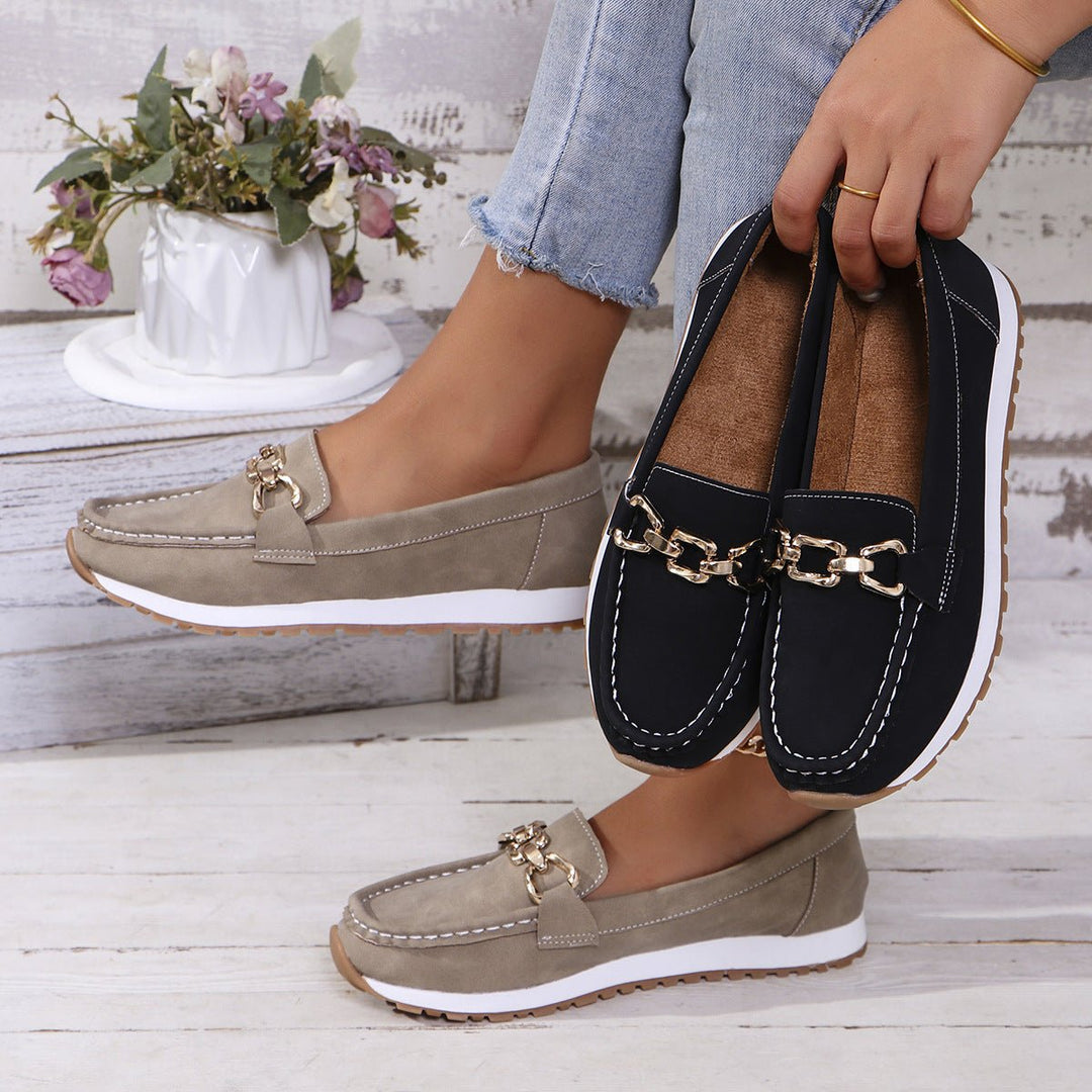 Modern women's orthopedic loafers, combining stylish design with arch support for ultimate comfort.