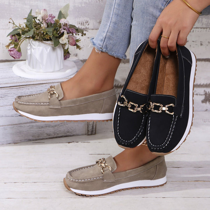 Modern women's orthopedic loafers, combining stylish design with arch support for ultimate comfort.