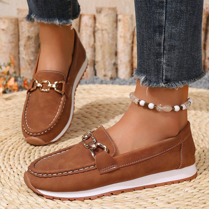 Stylish women's casual loafers with orthopedic arch support for comfortable everyday footwear.