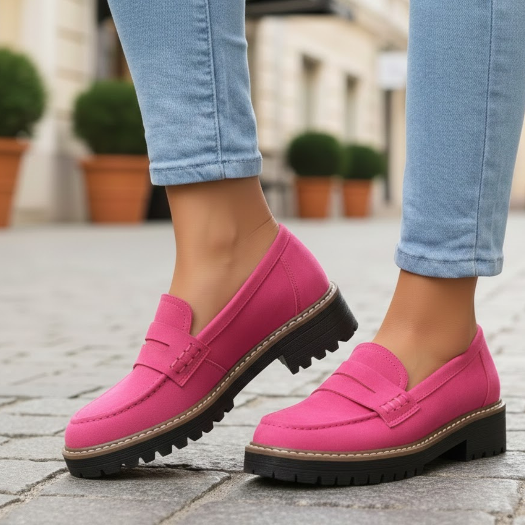 Ergonomic women's loafers with cushioned support, ideal for walking & everyday wear.