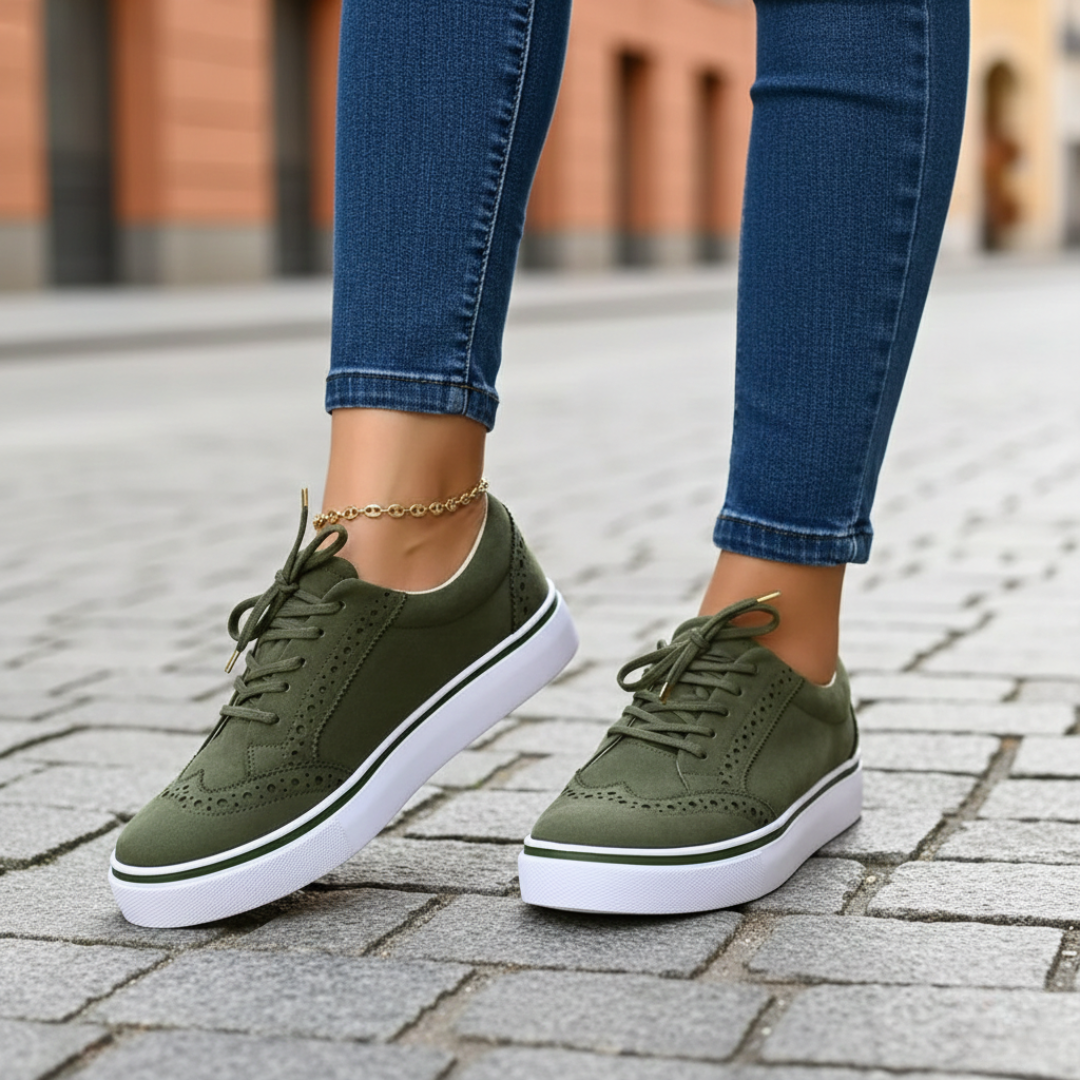 Comfortable women's walking shoes: orthopedic low-top sneakers providing excellent support for all-day comfort.
