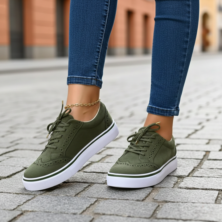 Comfortable women's walking shoes: orthopedic low-top sneakers providing excellent support for all-day comfort.