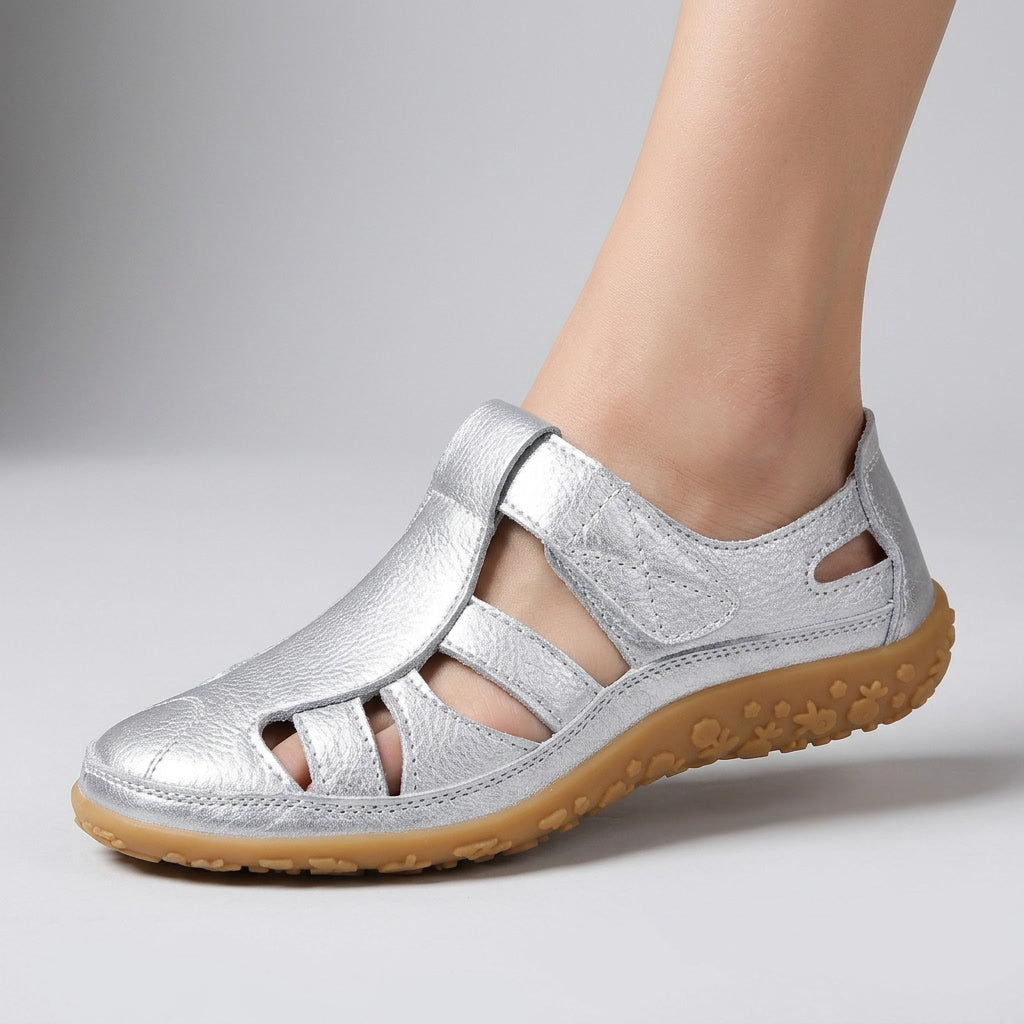Women's orthopedic summer sandals with non-slip sole, providing essential arch and foot support.