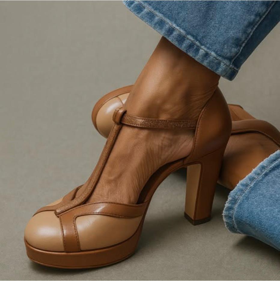 Women's orthopedic open-toe heeled sandals with ankle strap for comfort & arch support. Ideal for summer.
