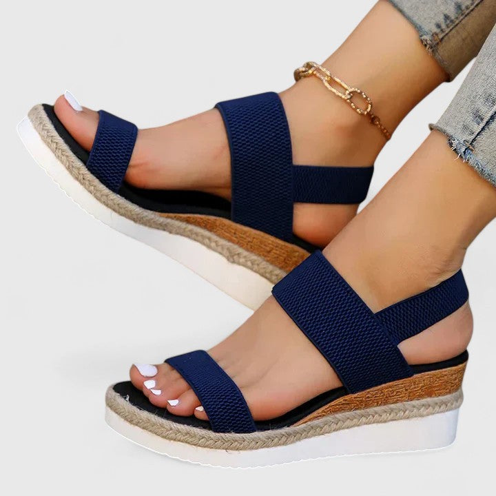 Women's casual open-toe wedge sandals, perfect for daily wear with orthopedic arch support.