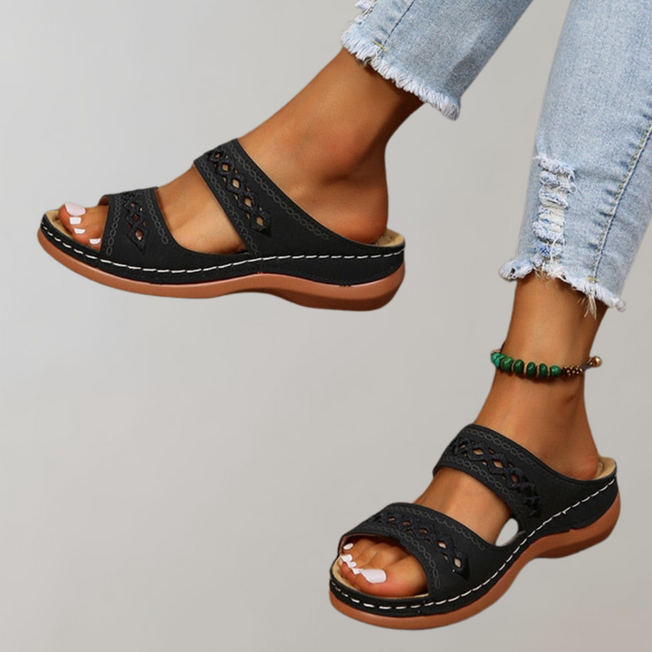 Women's comfort platform sandals, orthopedic, with arch support for stylish and comfortable summer walking.