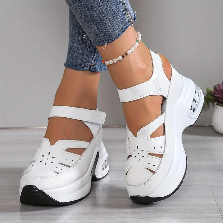 Women's orthopedic platform wedge sandals, perfect for summer comfort. Adjustable strap, foot support.