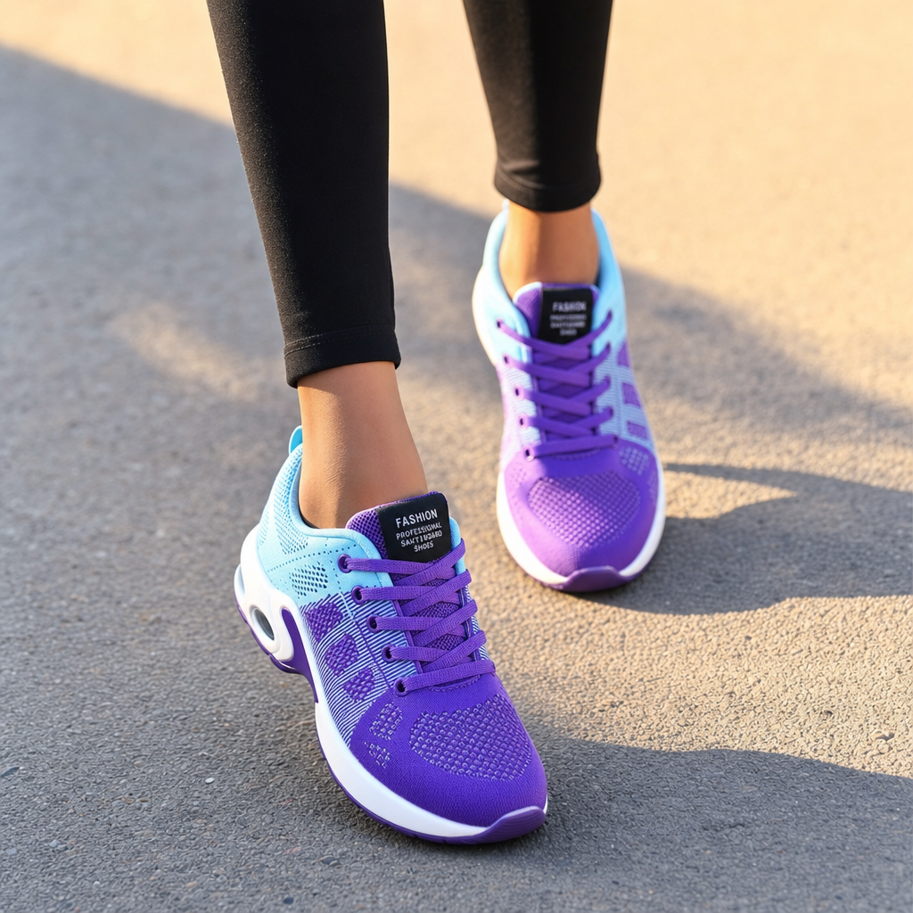 Supportive women's orthopedic running shoes with shock absorption for wide or narrow feet.
