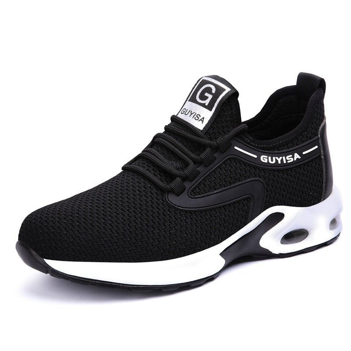 Women's protective work sneakers with orthopedic comfort. Durable, steel-toe, and slip-resistant for workplace safety.