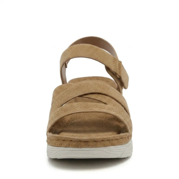 Women's ergonomic orthopedic sandals with adjustable hook & loop straps, ensuring maximum comfort & support.