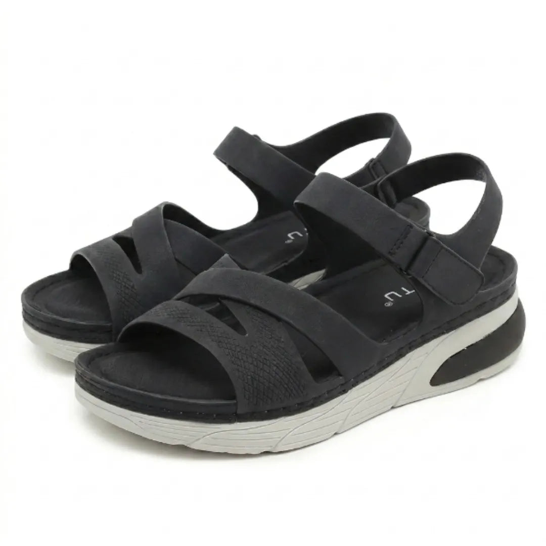 Casual women's summer sandals, open-toe design with adjustable straps for all-day orthopedic comfort.